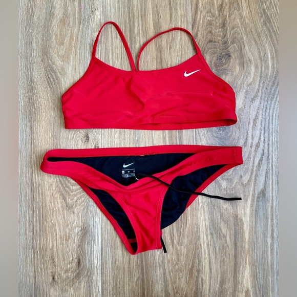 Nike Women’s Red Two-Piece Bikini Top L / Bottom XL EUC - Picture 1 of 5